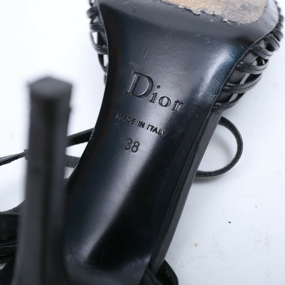 DIOR SLINGBACK PUMPS BLACK LEATHER WOMEN'S SIZE 7 - Picture 6 of 8